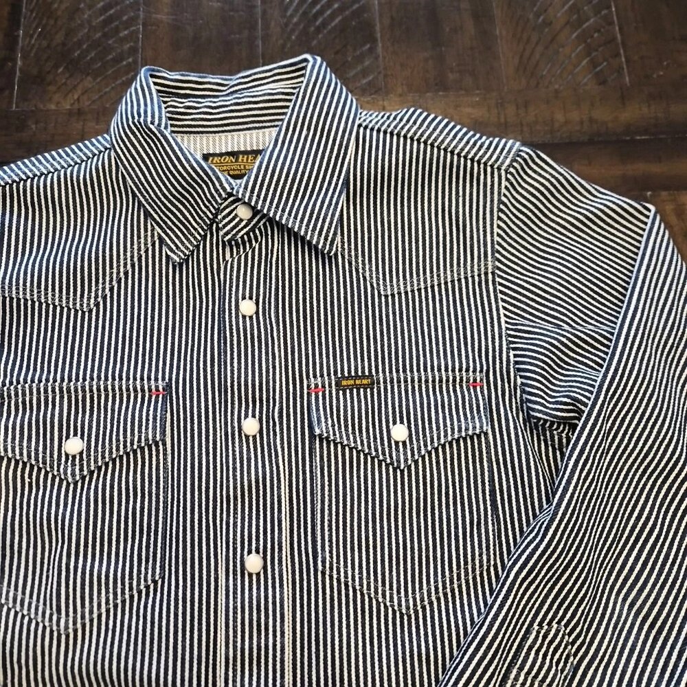 Iron Heart Mens Hickory Stripe Western Shirt Size XS IHSH-421 12 OZ JU